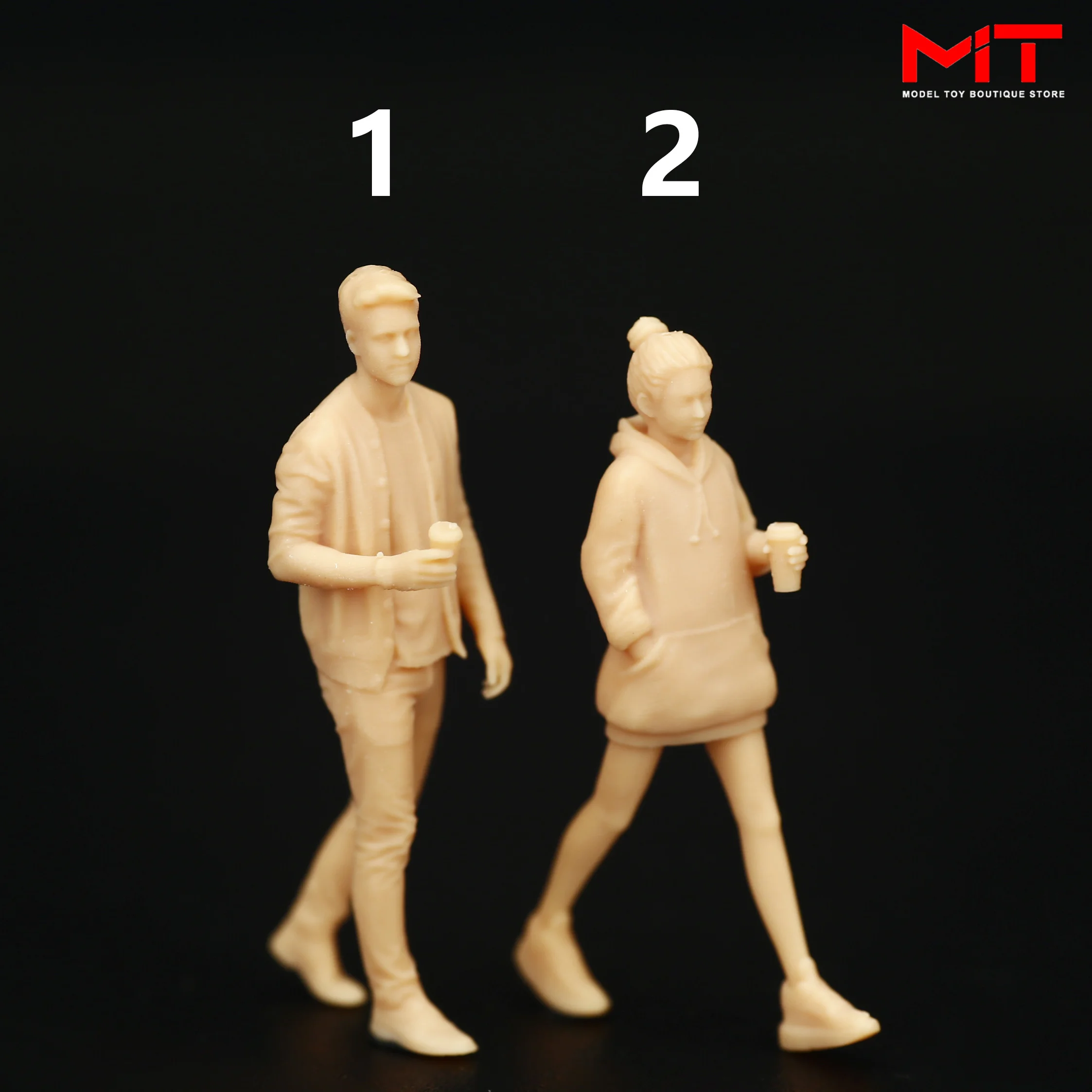 3D Print Diorama 1/87 1/64 1/43 A162 Milk Tea Lovers Couple Figures Scene Props Miniatures Doll Model For Cars Vehicles Toys