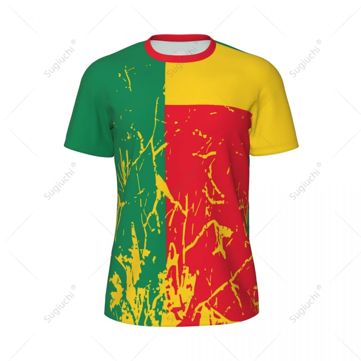 Exclusive design Benin Flag Grain 3D Printed Men For Running Bike Soccer Tennis Fitness Sports tshirt Mesh Fans Short T-shirt