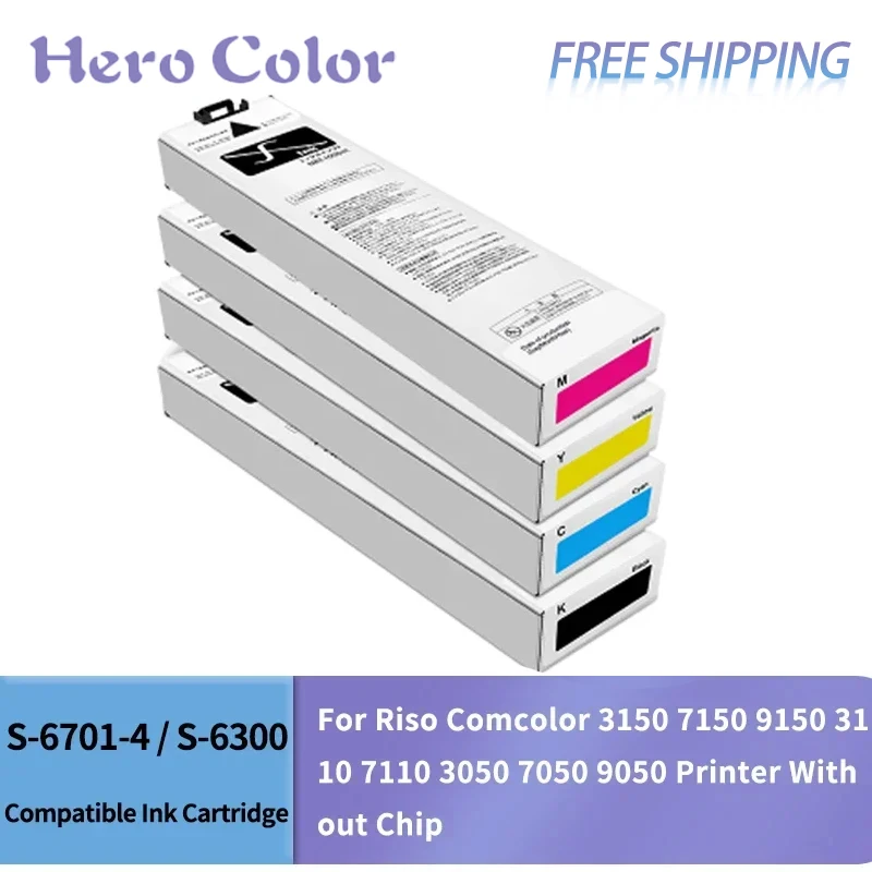 

Совместимый картридж для принтера Riso Comcolor 3150 7150 9150 3110 7110 3050 7050 9050 с одноразовыми чипами