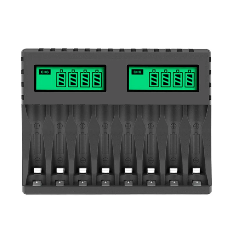 

8-Slot For AA/AAA NiCd NiMh Rechargeable Batteries LCD Display Smart Intelligent Battery Charger aa aaa Charger