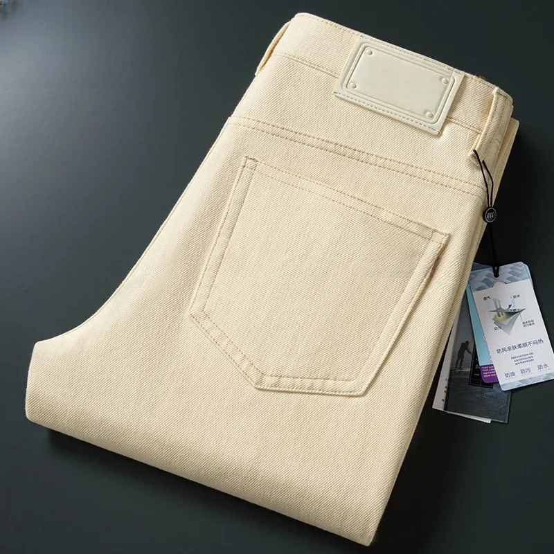Big Size 29-40 42 44 Casual Jeans Men Clothes  Summer denim jeans for male Jean Pants beige black blue