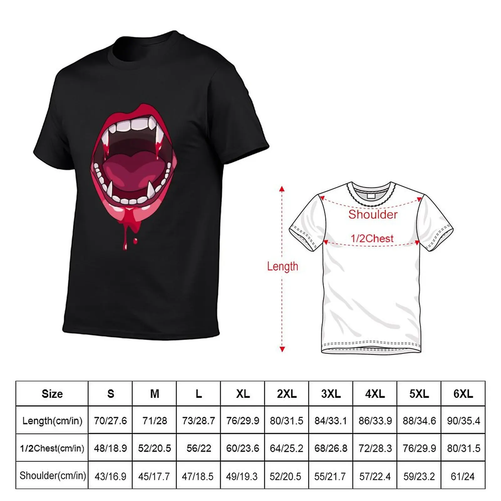 vampire teeth - vampire mouth red T-Shirt shirts graphic tees for a boy summer tops t shirts for men