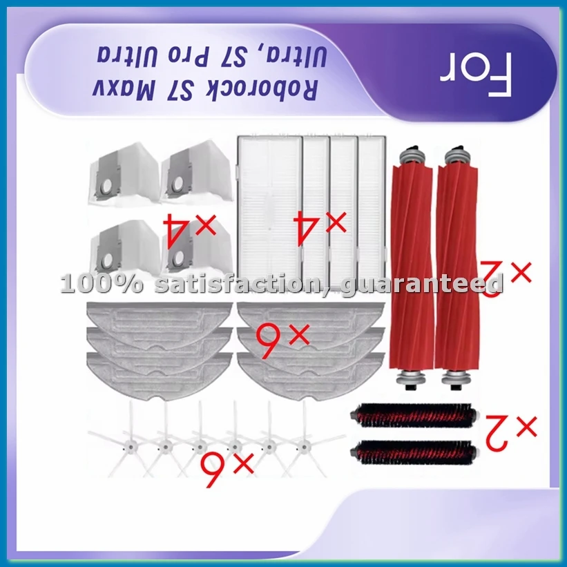 

Аксессуары для робота-пылесоса S7 Maxv Ultra/S7 Pro Ultra: основная и боковые щетки, насадка для мытья полов, фильтр, мешок для сбора пыли - ABYS