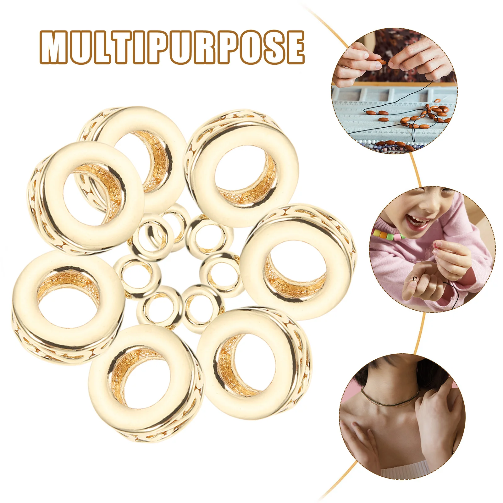 

Copper Charm Hangers Spacer Beads Large Hole Pendant DIY Jewelry Crafts Metal Bail Beads Tube Column Practical Gifts