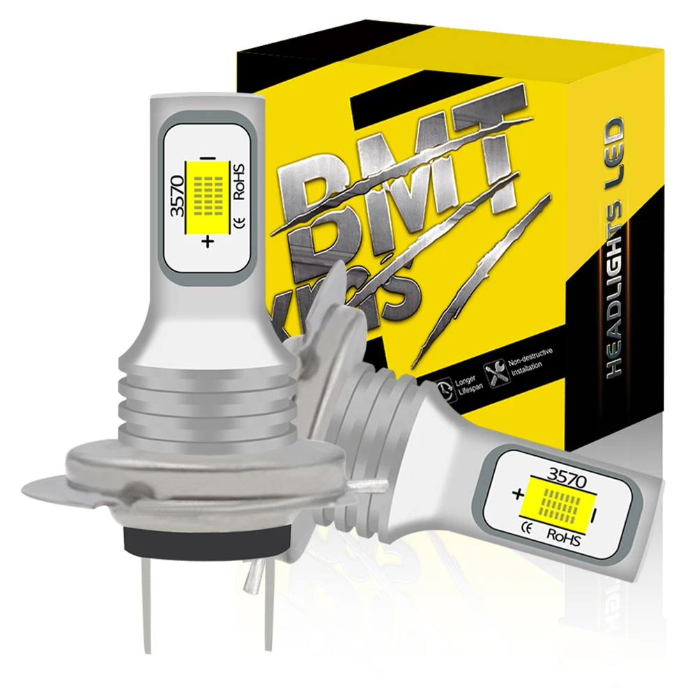 

BMTxms 1/2 шт. H7 светодиодные противотуманные фары для мотоциклов CANBUS автомобильная лампа двигателя светодиодный супер яркий турбочип лампа для Suzuki Peugeot