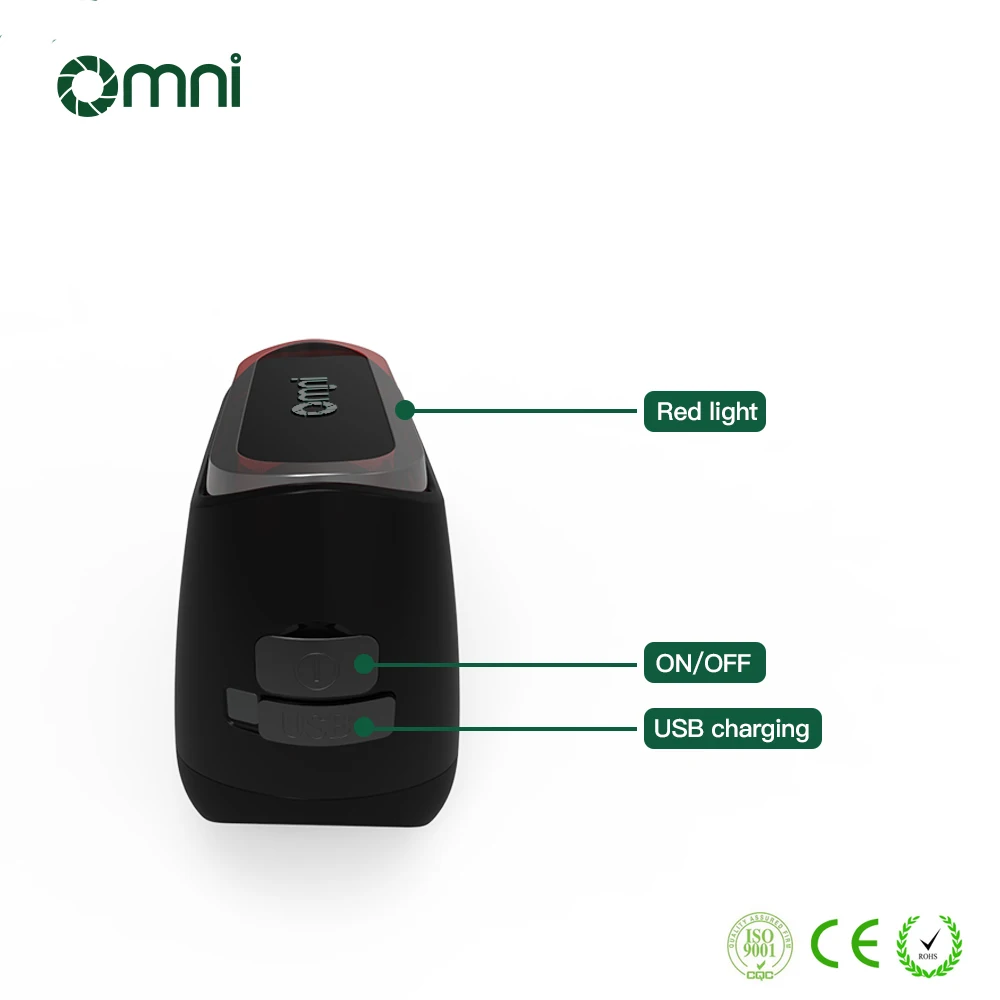 Omni USB Ricarica Luce intelligente Modalità flash IP66 impermeabili Luce posteriore per bicicletta intelligente Luce posteriore per bici