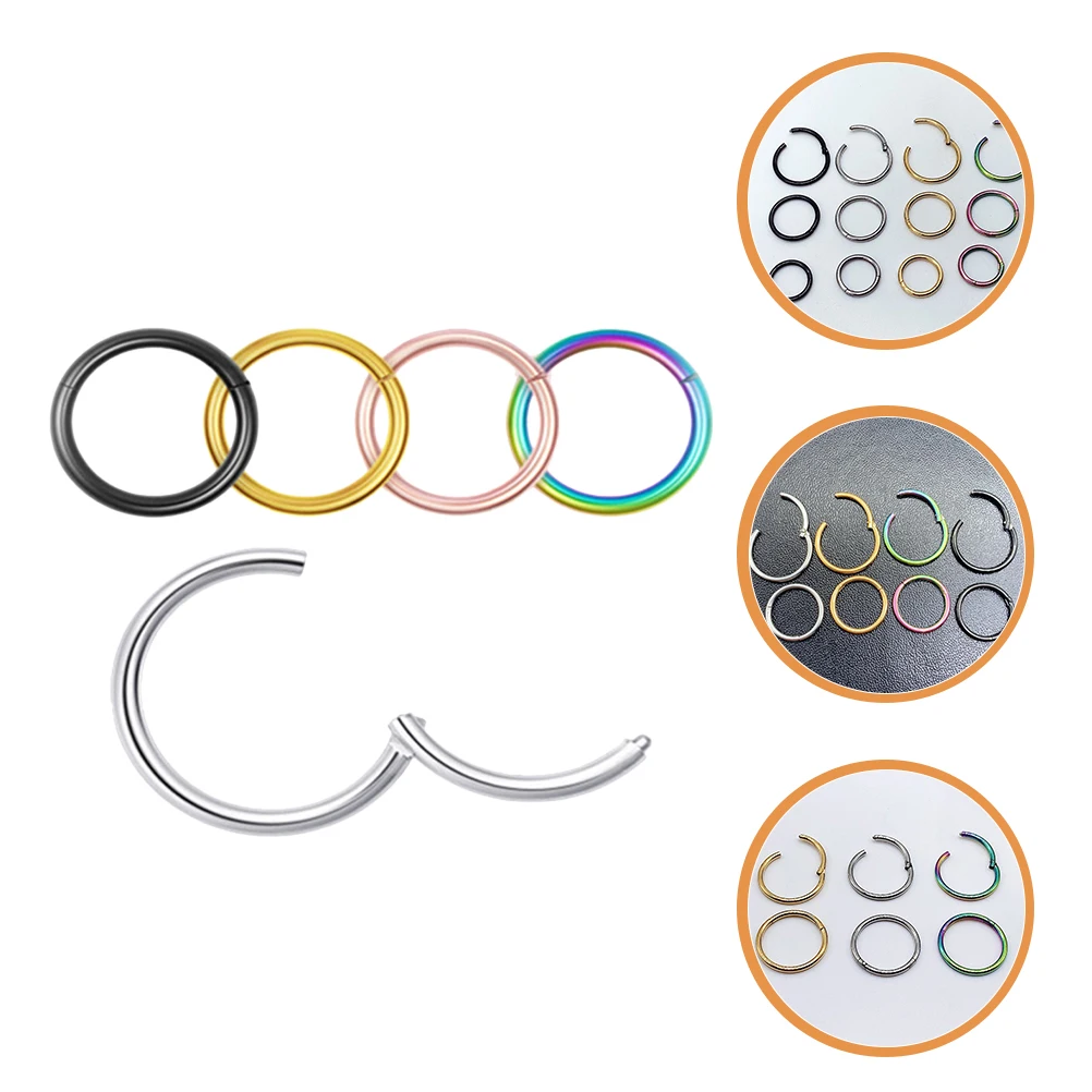 

5 Pcs Nose Ring Earrings Piercing Jewelry Stainless Steel for Women Hoop