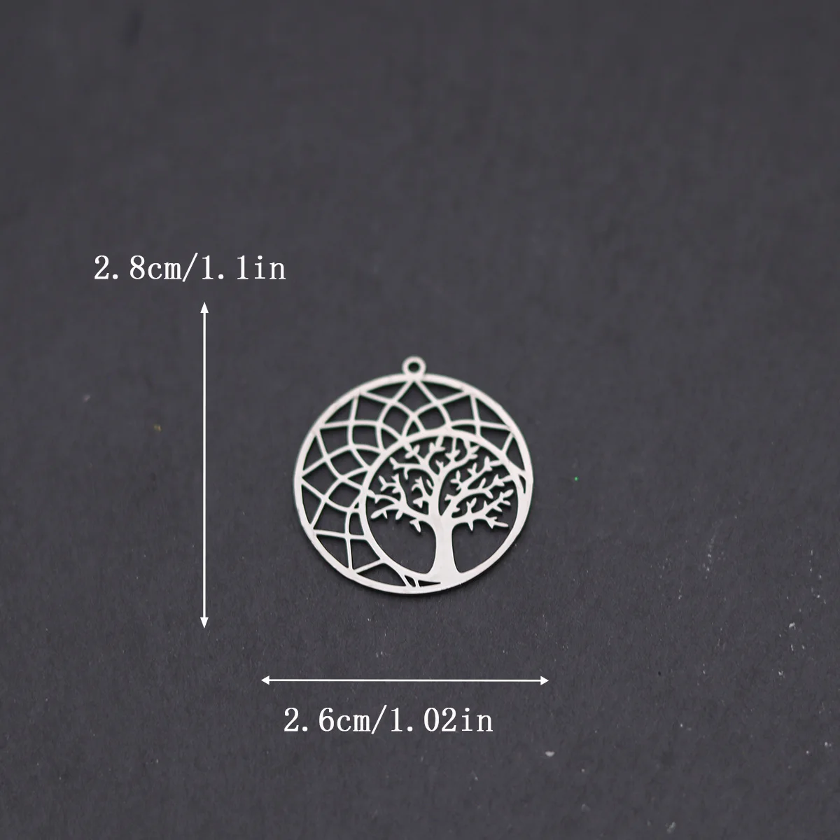 3pcs Stainless Steel Round Tree of Life Bohemian Charms Pendants For DIY Necklace Earrings Jewelry Making Findings