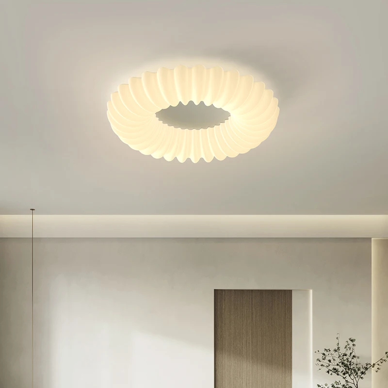 Round Cloud Chandelier With White Crown Nordic Modern Hanging Lamp For Children's Room Bedroom Led