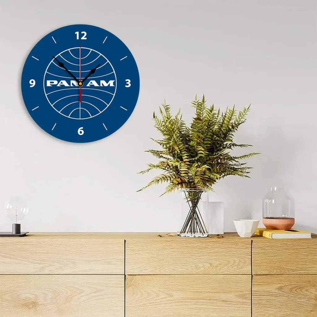 

Pan Am - Pan American Airways - Retro Time Modern Simple and Wall Hung Clock for Study Bedroom Living Room Bathroom