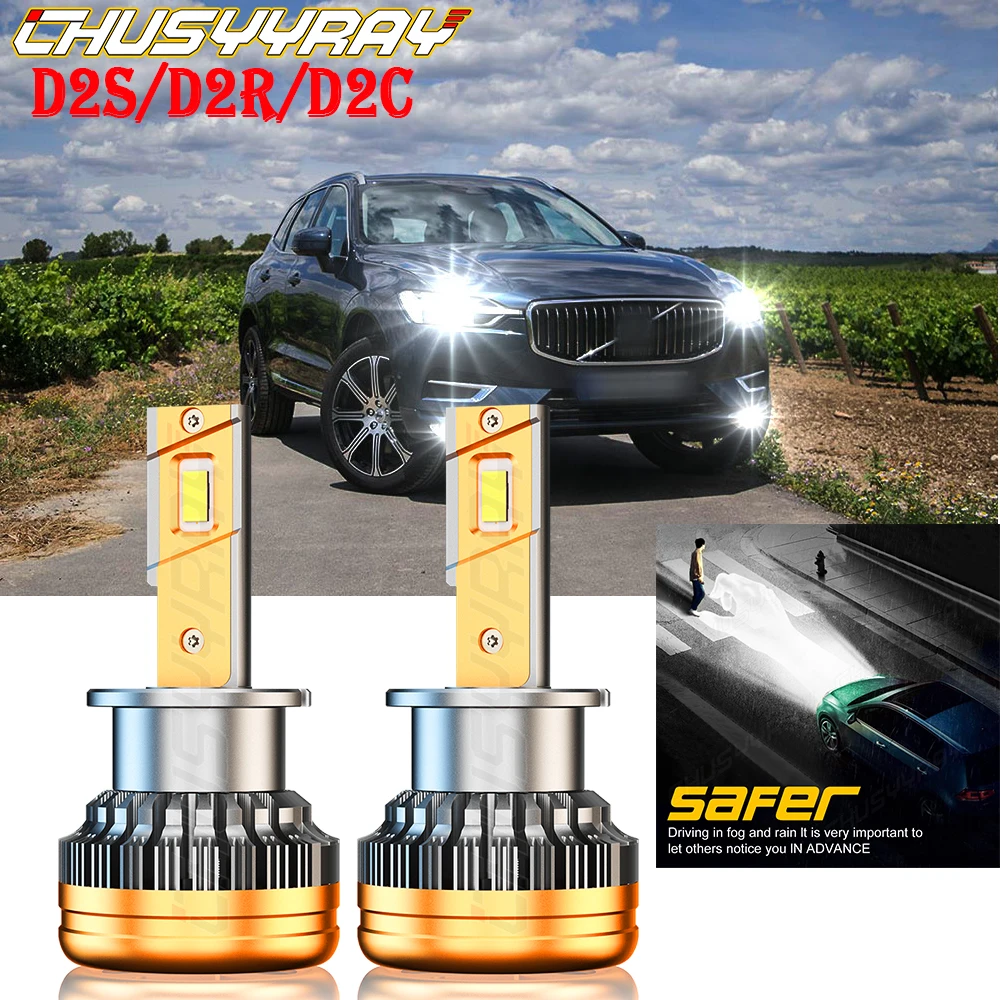 

CHUSYYRAY Car lights Compatible For 2006-2013 Volvo C70 2X D2S Front HID Xenon White Headlight Bulb Low Beam Car accsesories