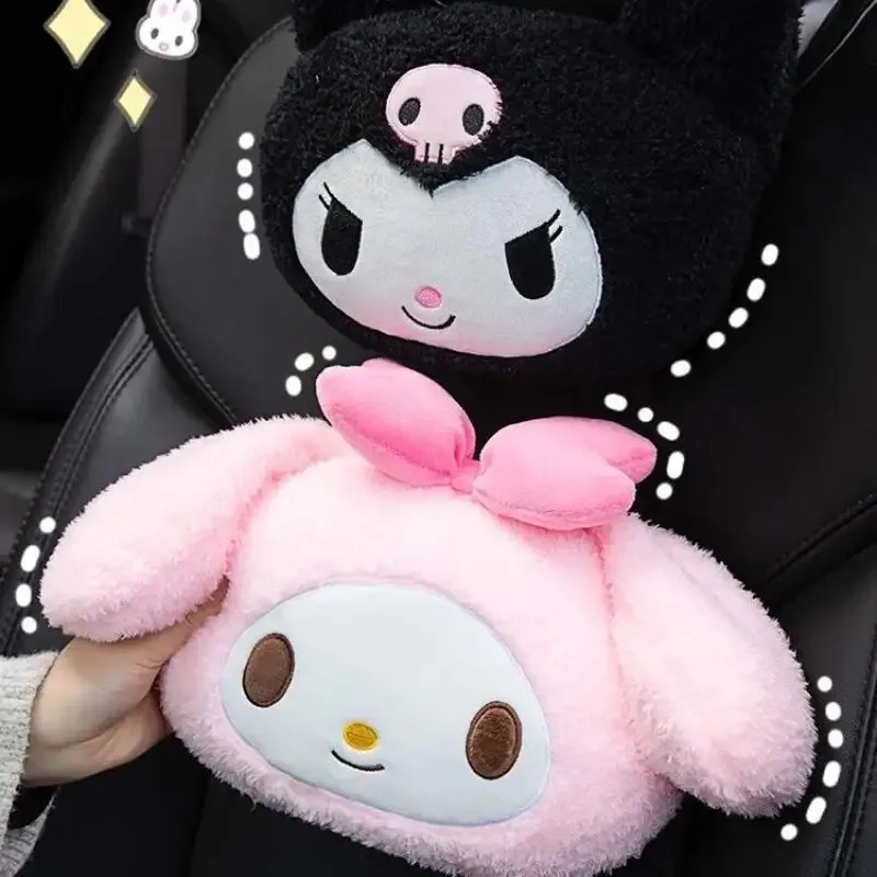 

Sanrio Car Headrest Neck Pillow My Melody Kuromi Cinnamoroll Cute Girly Heart Plush Cartoon Car Interior Accessories Gifts