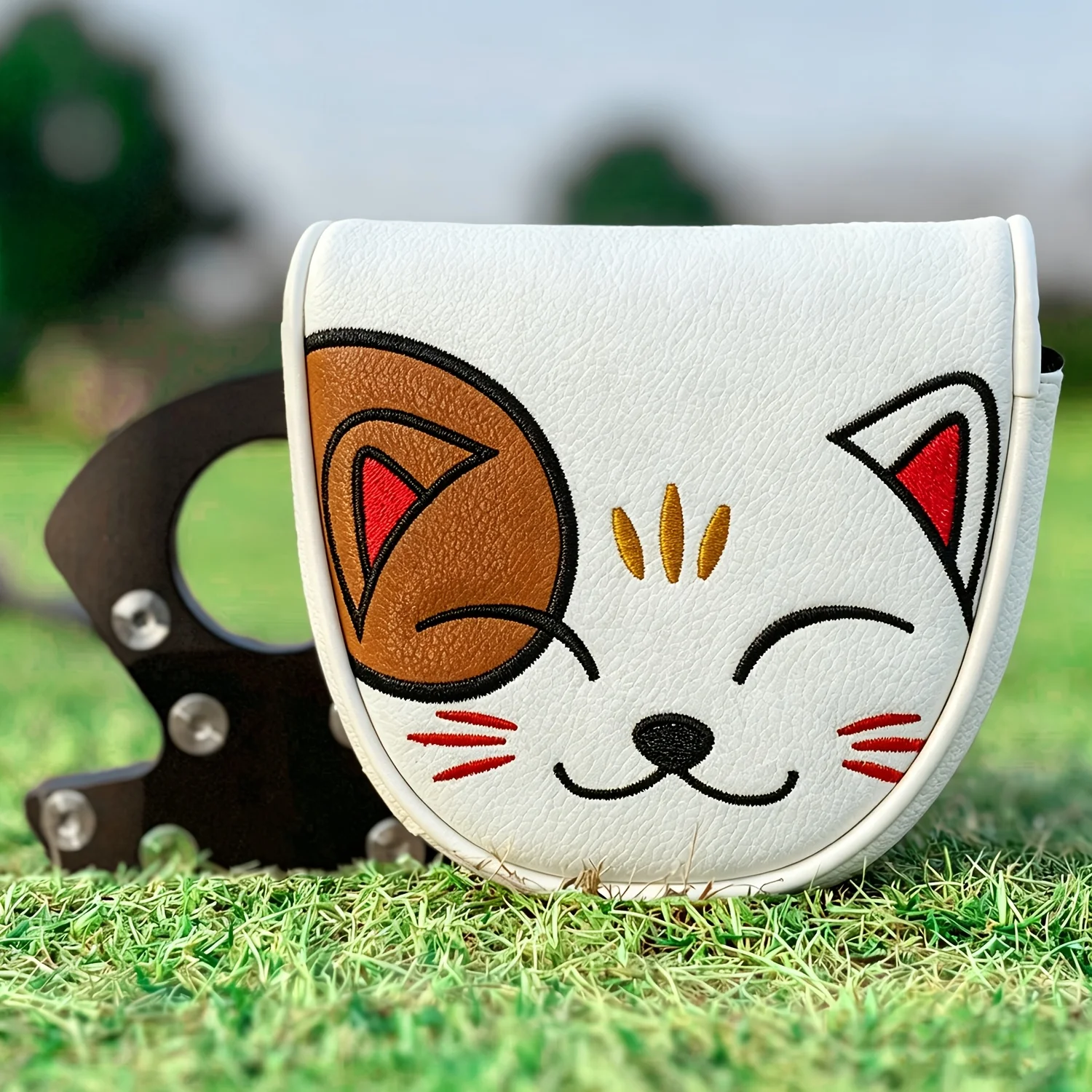 1pc Golf Putter Cover, Half Circle Design - Used for Golf Putters, Cat Pattern Design, Fashionable and Durable