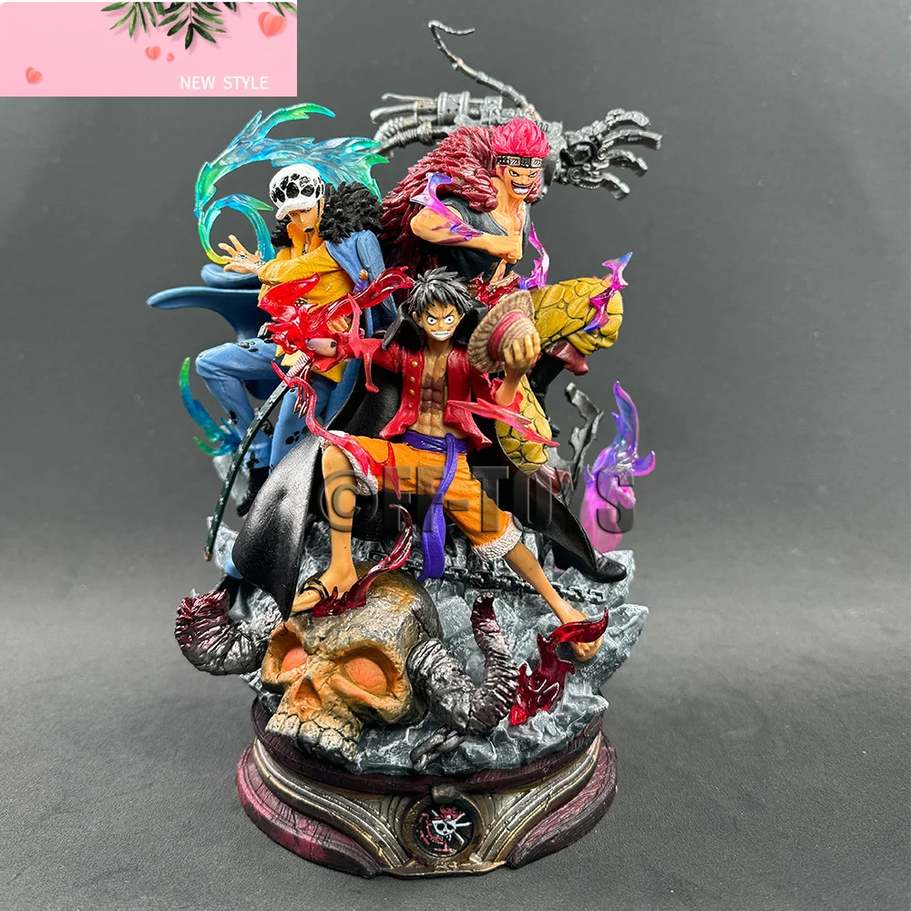 

One Piece Figurine Three Captain Anime Figure Kid Law Luffy Action 20cm Pvc Statue Desktop Decoration Collection Model Toys Gift