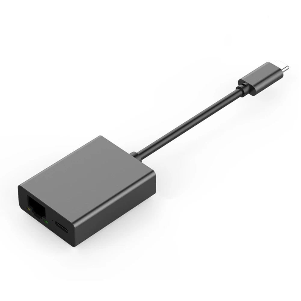 محول من النوع C إلى إيثرنت 1000 ميجابت في الثانية من النوع C إلى RJ45 توصيل كابل الإنترنت والتشغيل يدعم شحن PD للهاتف المحمول/الكمبيوتر اللوحي