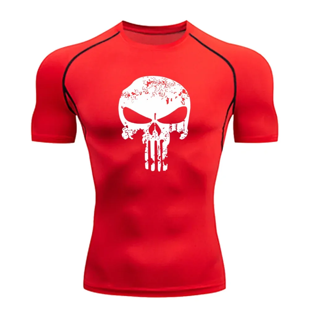 Compression Shirt for Men, Superhero T-Shirt, Quick-Drying, Breathable, Short-Sleeved, Outdoor Sports, Running, S-3XL