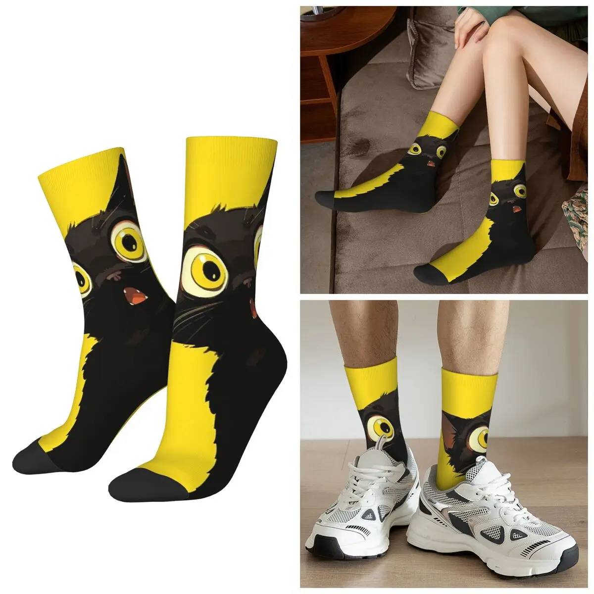 

Всесезонные носки с милыми забавными котами, спортивные носки в стиле Харадзюку, модные чулки для мужчин и женщин, рождественские подарки