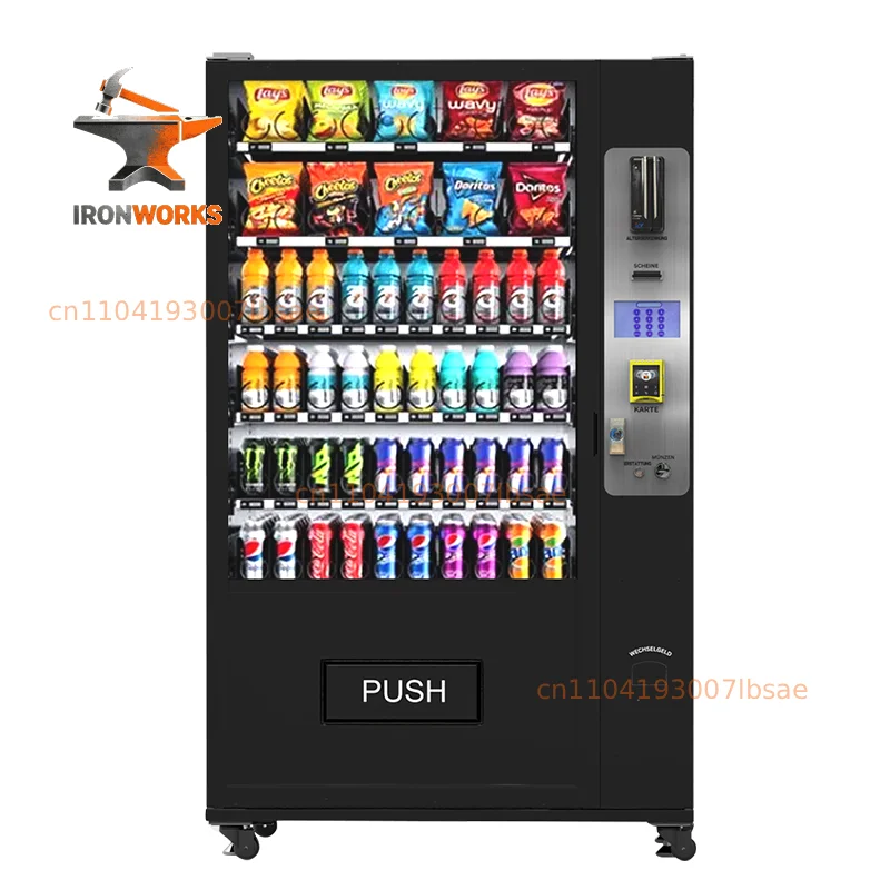Customized Automatic Drinks and Snack Vending Machines With Refrigerator Compact Design For Small Business