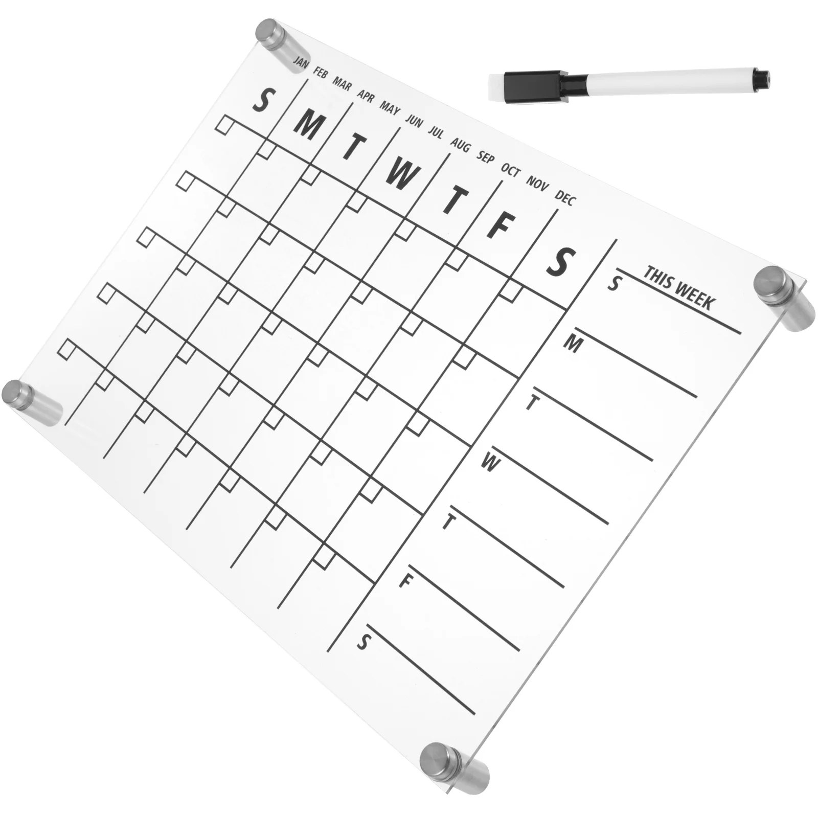 

Calendar Fridge Refrigerator Weekly Plan Writing Board Desk Dry Erase Acrylic Magnetic Glass Whiteboard for Desktop Office