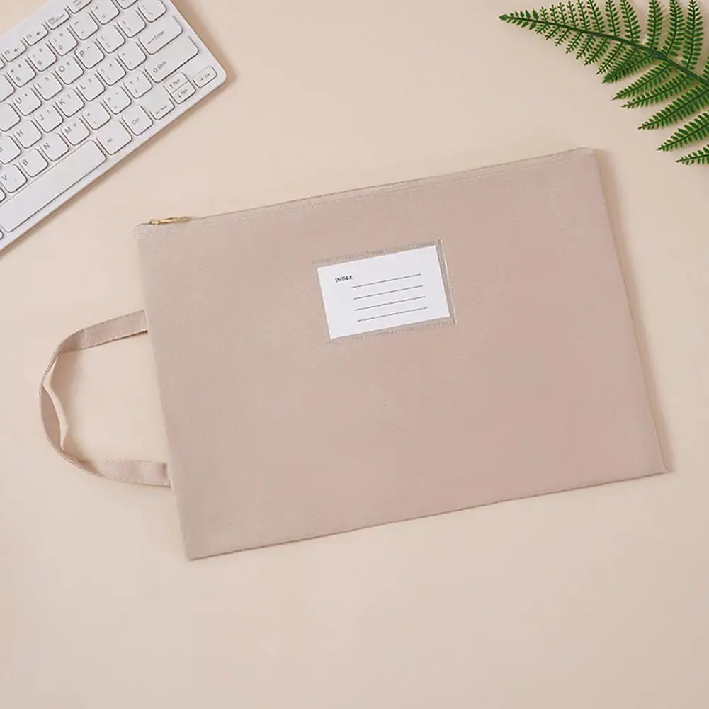 Work File Holder Waterproof Portable File Holder with Lanyard Zipper Closure for Office Supplies Organization Work File