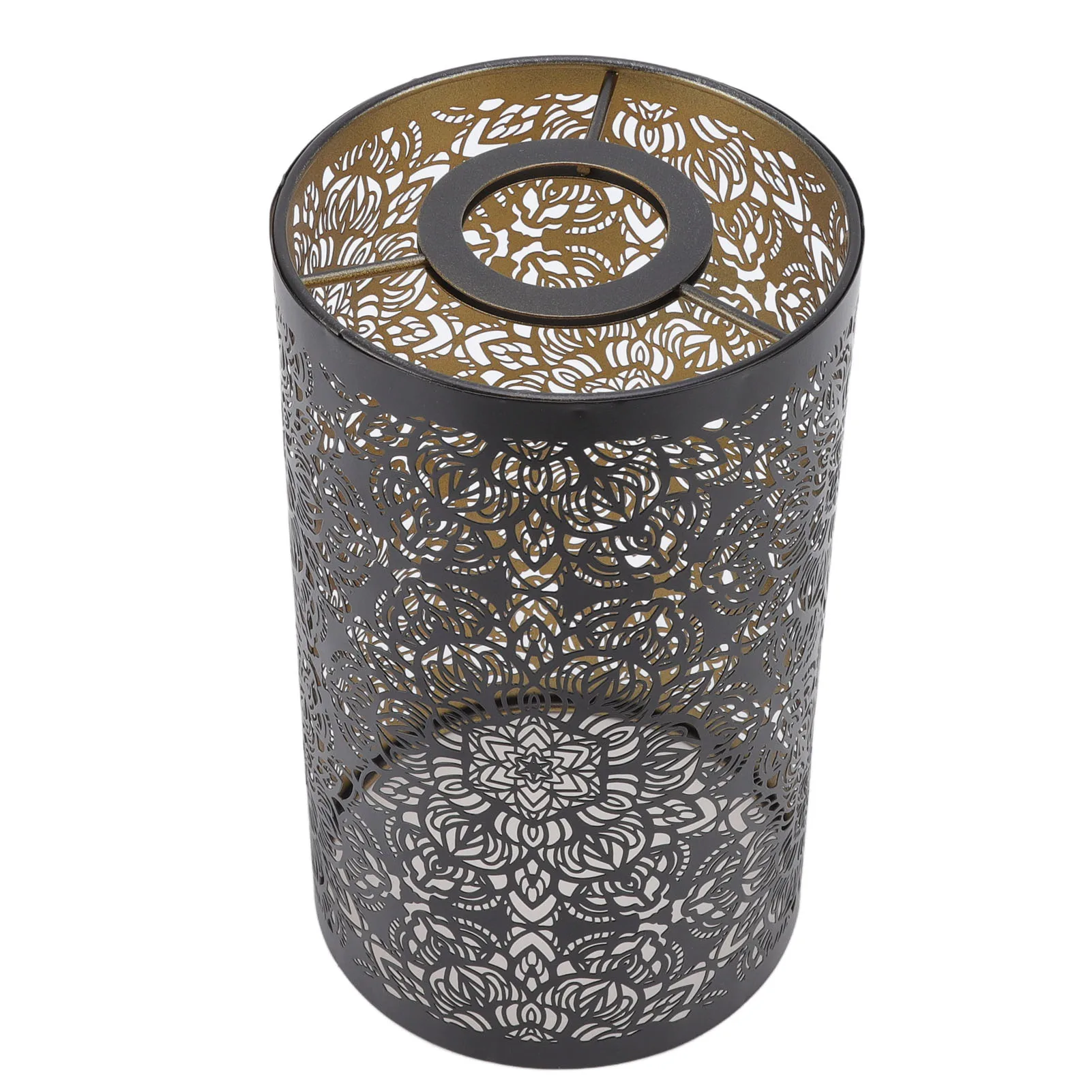 ZK40 Lamp Shade Hollow Carving Metal Cylindrical Circular Pattern E27 E26 Detachable Decorative Nightstand Table Lamp Shade