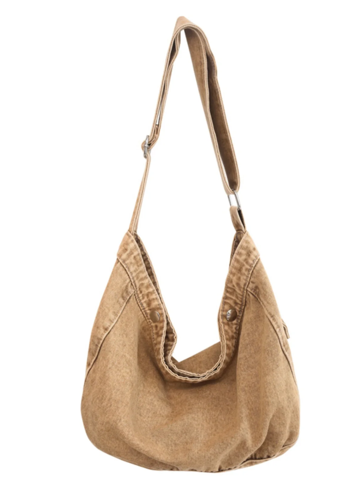 

Large Capaci Denim Canvas Bag Women's Harajuku Retro Casual Dumpling Bag College Students Class Bag Crossbody Bag