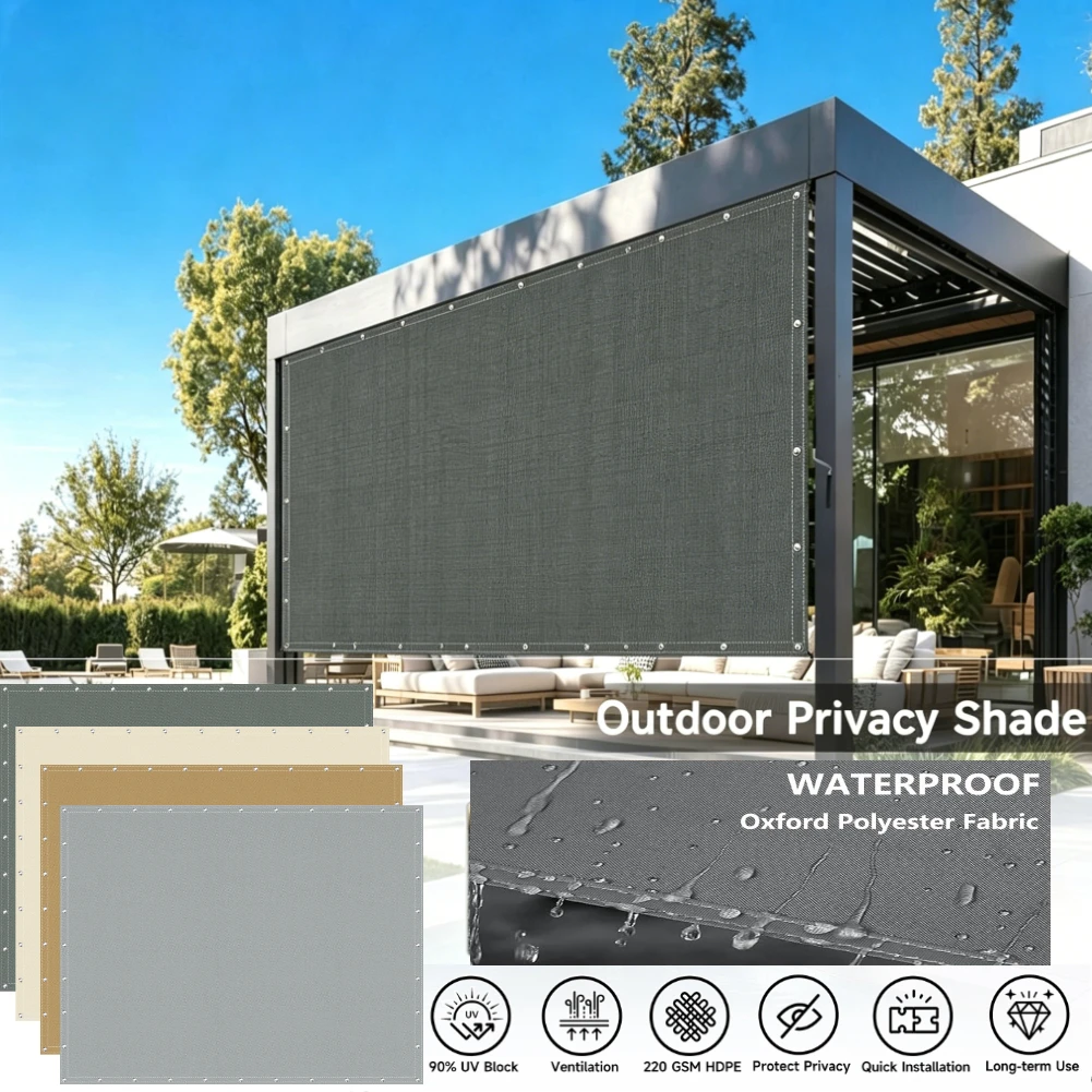 Sun Shade Sail with Grommets Waterproof Pergola Shade Cover 95% UV Block Awning Canopy Privacy Screen Yard Deck Patio Garden