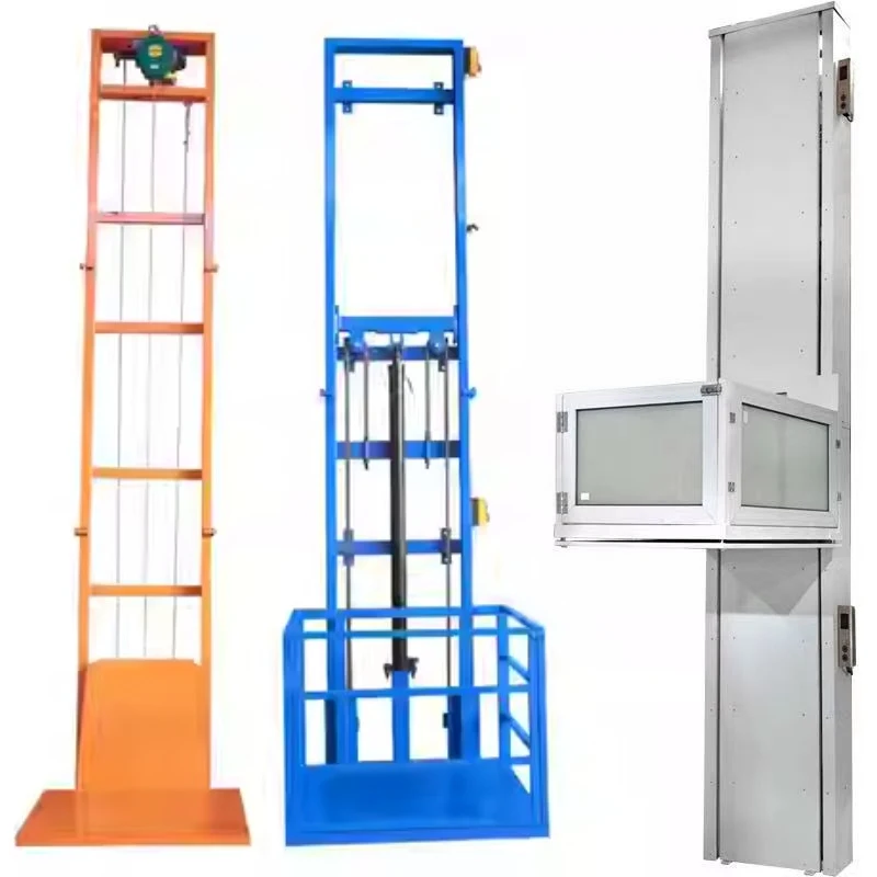 Hydrauliczny winda towarowa, mała winda szynowa, platforma podnosząca do magazynu, winda domowa, drugie piętro