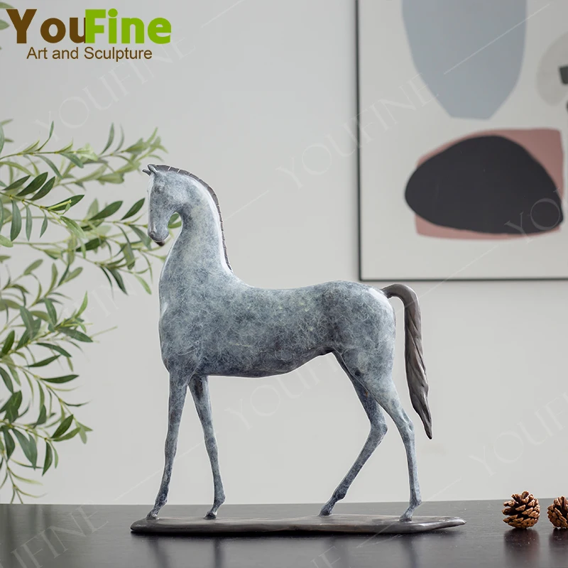 

Bronze Horse Statue Modern Art Bronze Horse Sculpture Animal Figurine Crafts For Home Office Decor Ornament Luxurious Gifts