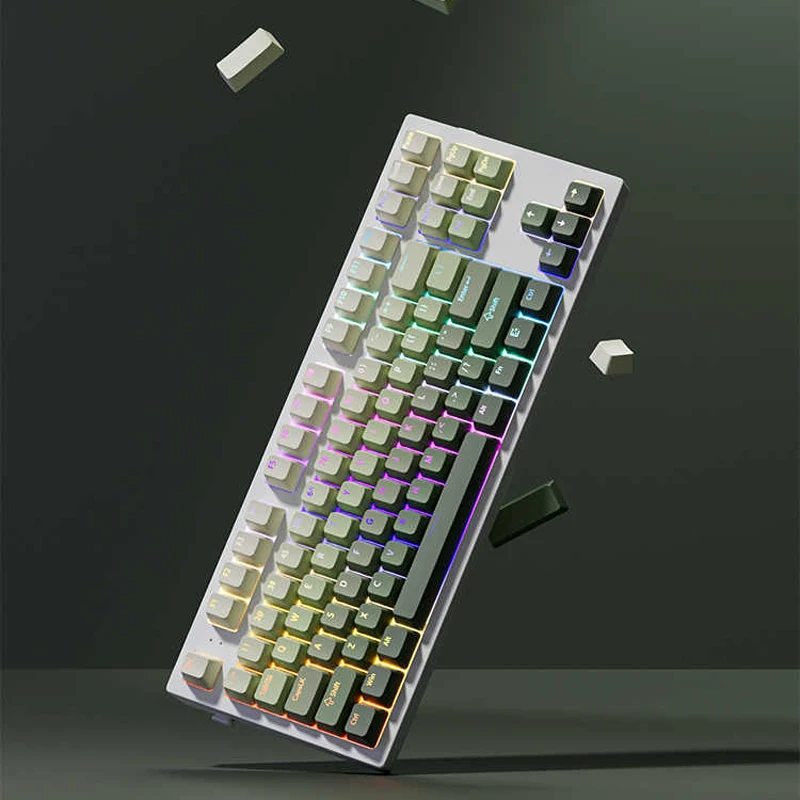 Green Grape Top-lit RGB Backlit Keycaps Double Shot PBT Keycaps 130 Key Cherry Profile for MX Switches Mechanical Gamer Keyboard