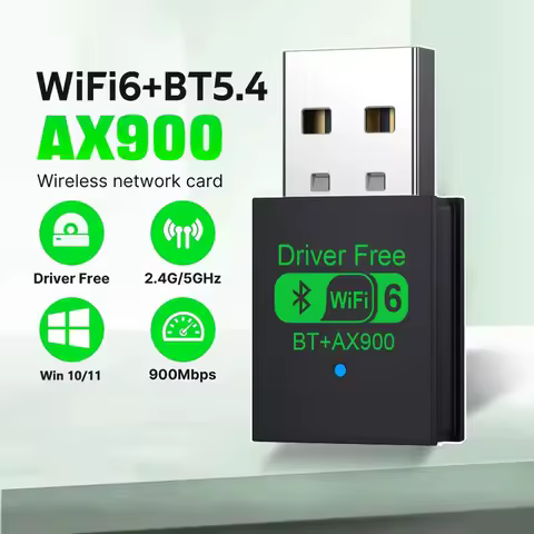 WiFi 6 AX900 Bluetooth 5.4 WiFi USB Adapter Wireless Network Card 2.4G&amp;5GHz Wi-Fi Antenna Signal Receiver For PC/Laptop Win10/11