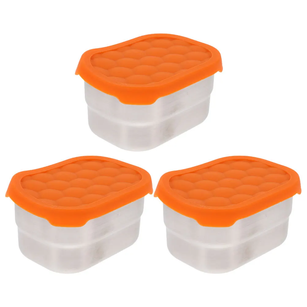 

3Pcs Stainless Preservation Boxes Sealed Food Containers Portable Refrigerator Organizer Freezer Storage Case