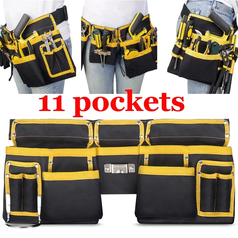 Electrician Tool Storage Bag Multi-functional Maintenance Waist Bag Pouch Belt Waterproof Oxford Cloth Carpentry Tool Storage