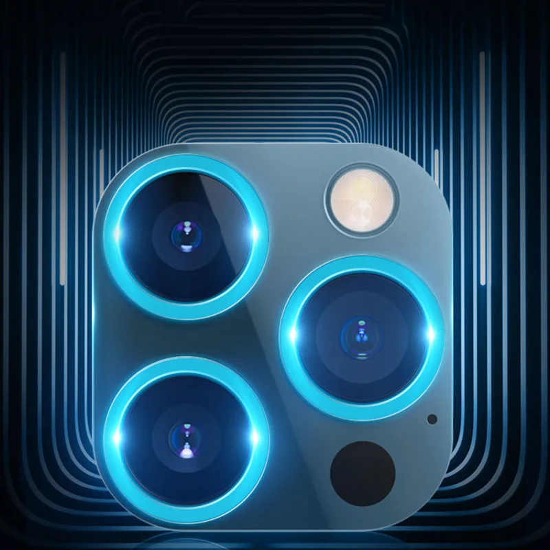 Protector Lente iPhone 13/12 Pro Max – Cristal Templado con Anillo LED - imagen 3