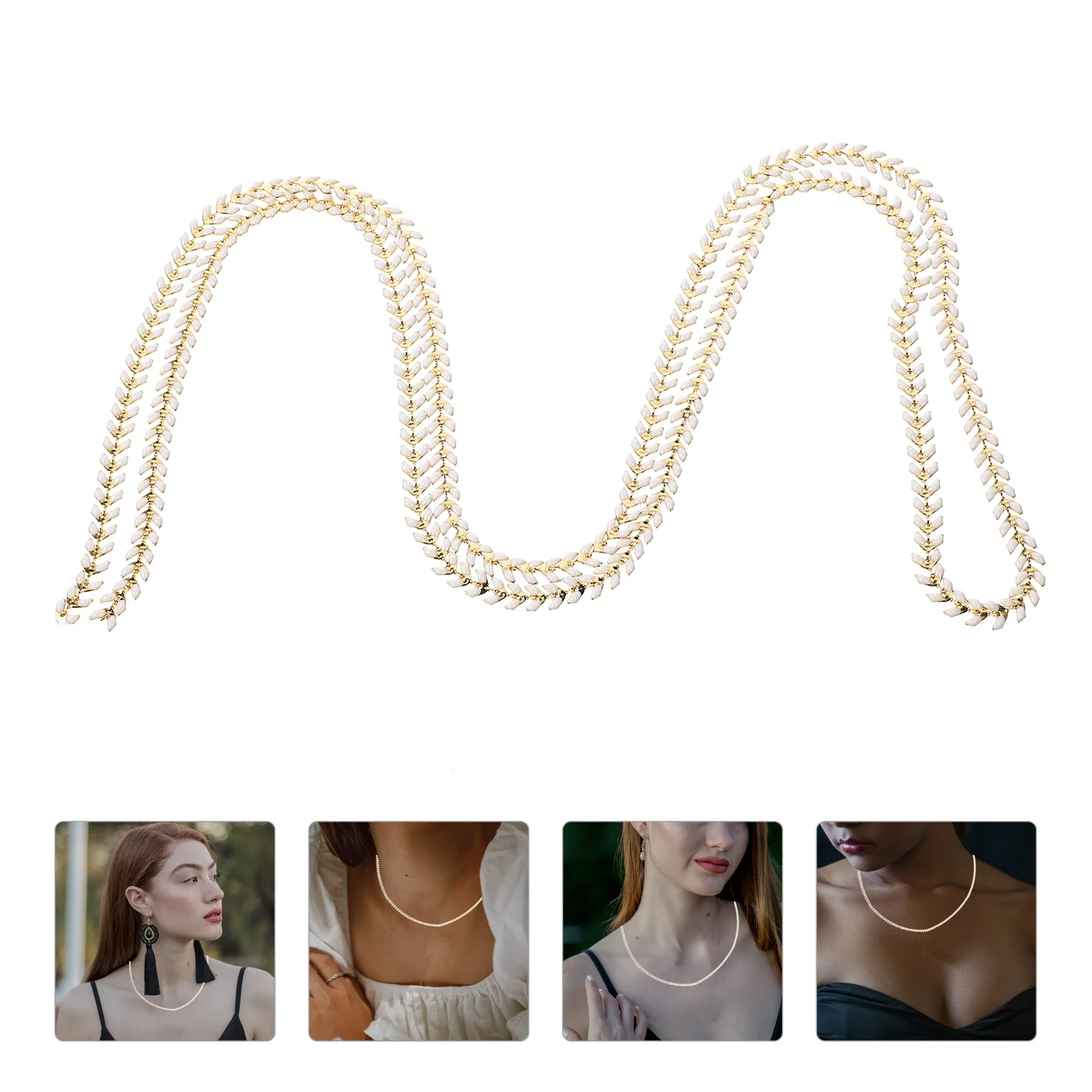 

1 Roll Leaf Shaped Copper Necklace Bracelet Making Supplies Jewelry Diy For Hairpin Decor Handicraft Creative For Clothing Diy