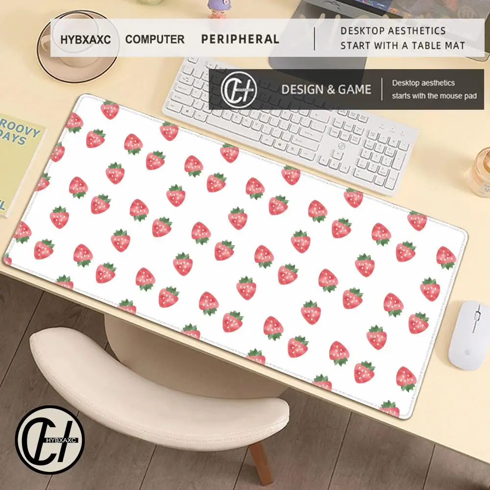 Desk Pad Protector Full Strawberry Polka Dots Japanese MousePad Office Desk Mat Waterproof Non-Slip PC Desk Blotter Pad HYBXAXC