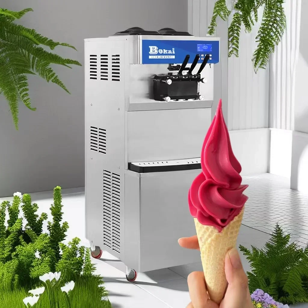 Manufacture Commercial 3 Flavors Fruit Yogurt Soft Serve Machine Ice Cream For Making Ice Cream Makers For Business