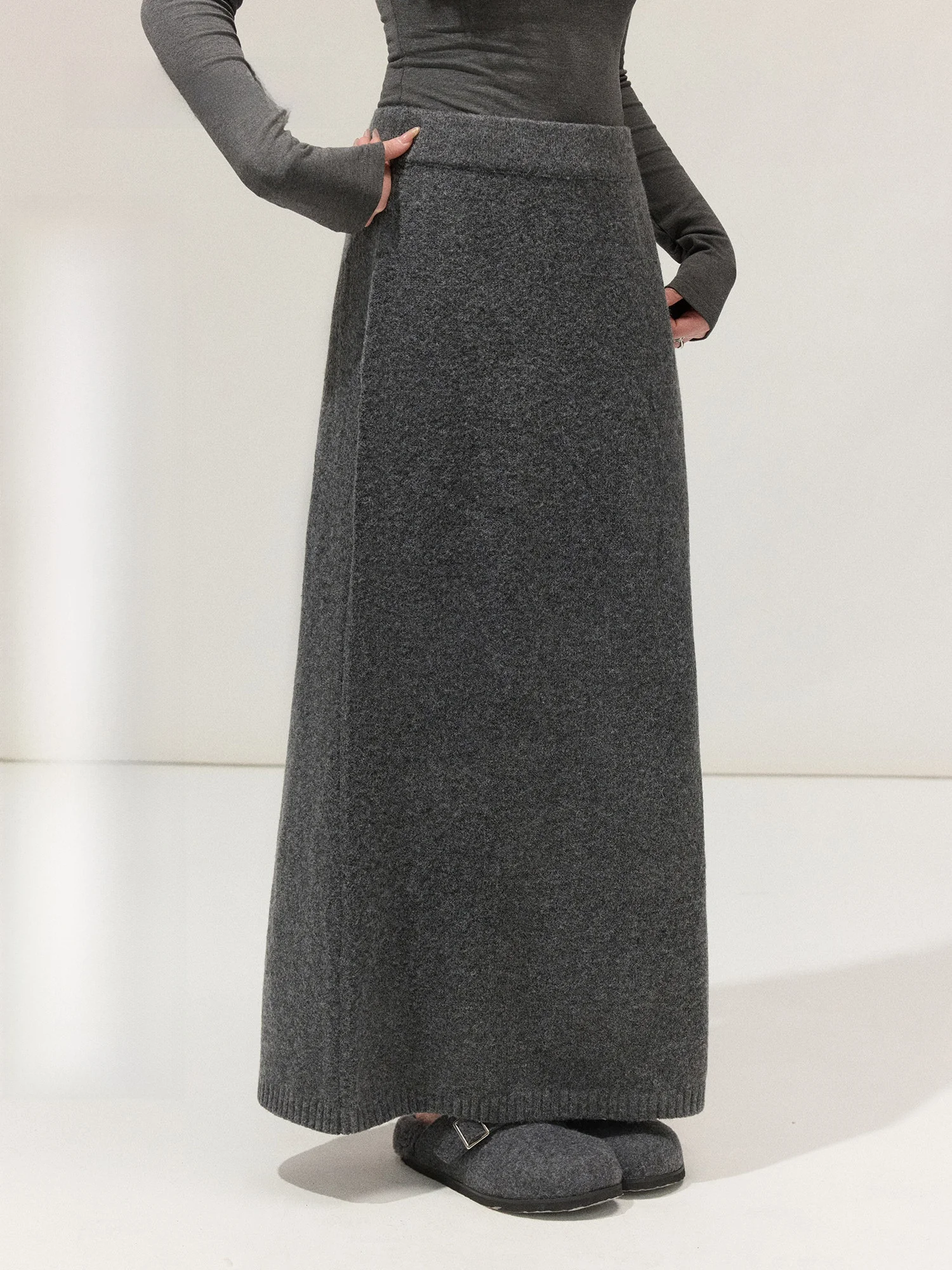 

Wild Spicy Parisian Memoirs Casual High Waist plus Size Skirt Lazy Sle Women's Faion Retro Commute Loose Fit Winter Wear