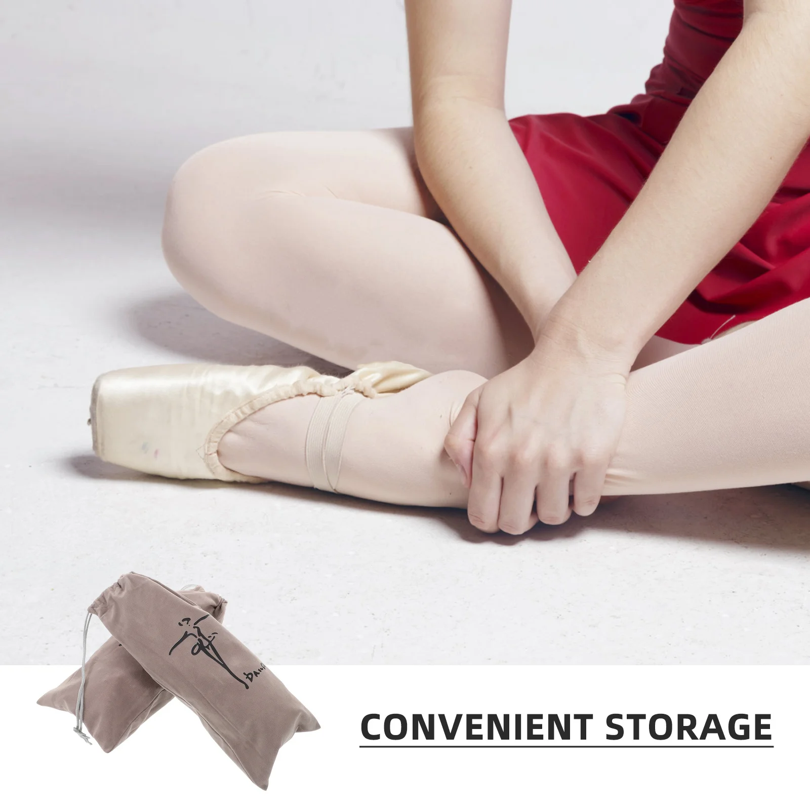 2 قطعة أكياس أحذية الرقص الرباط حقيبة الباليه للنساء اللاتينية بوانت أحذية السفر حذاء كيس التخزين حقيبة الباليه أكياس أحذية الرقص #3