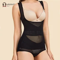 Corsé con paneles de malla transparente para mujer, corsé con Control de barriga de talla grande europeo y americano, mono moldeador de elevación de cadera con entrepierna abierta