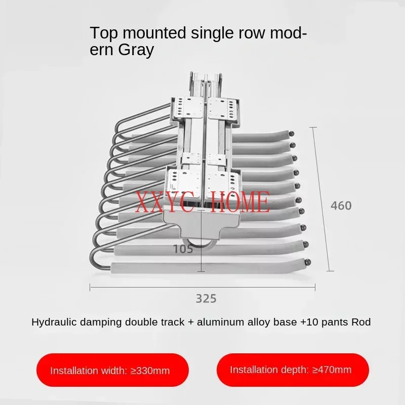 Pant rack, foldable retractable wardrobe pull-out cabinet top mounted wardrobe function pull-out pant rack