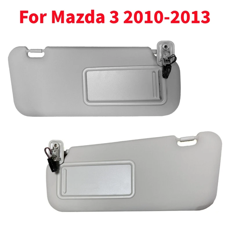 1/2Pcs Car Sun Visor Shade Shield Sunshade Cover With Make-Up Mirror For Mazda 3 2010-2013