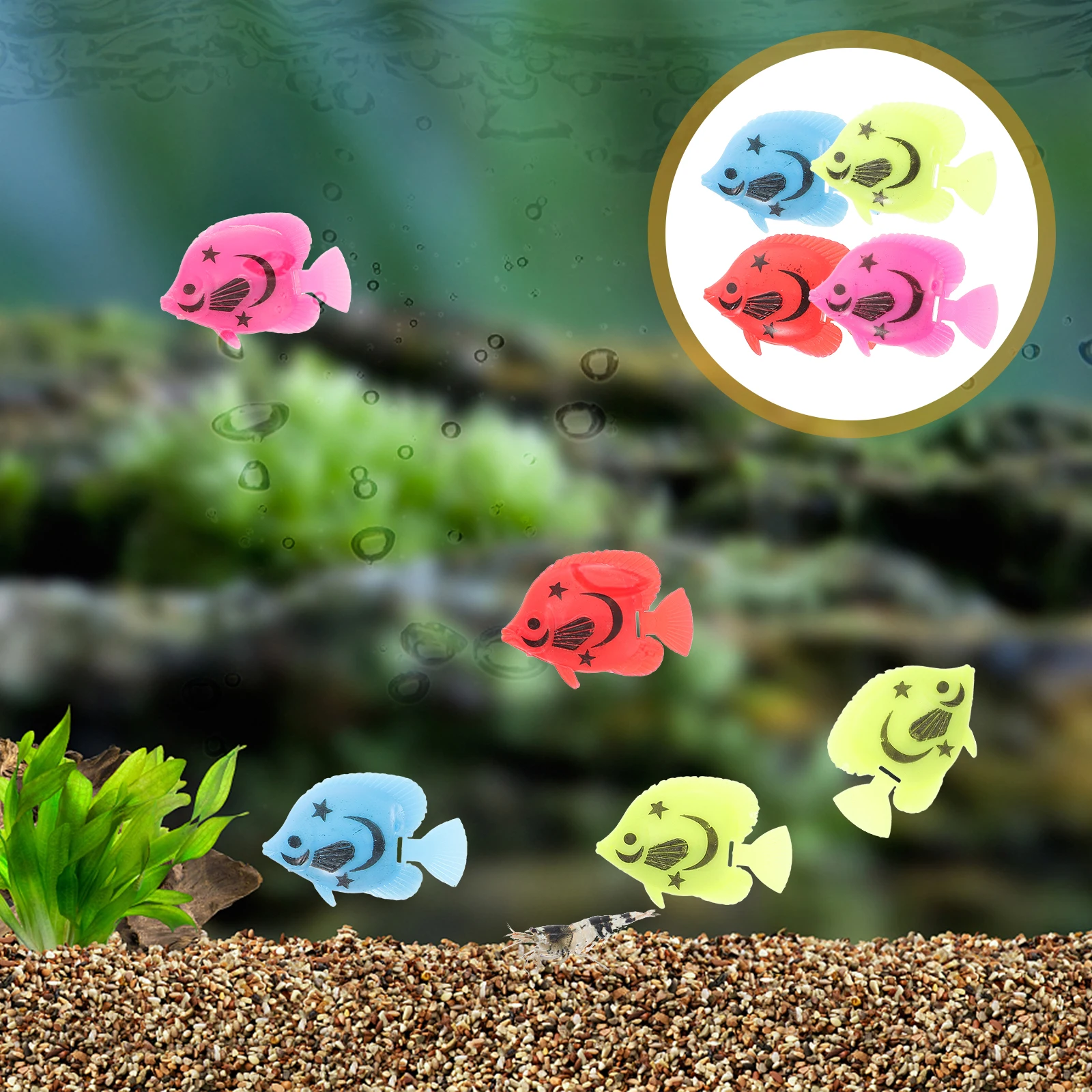 

18Pcs Fine Detailed Plastic Aquarium Fish Ornaments for Home Warm Atmosphere Artificial Fish Aquarium Landscape Decor