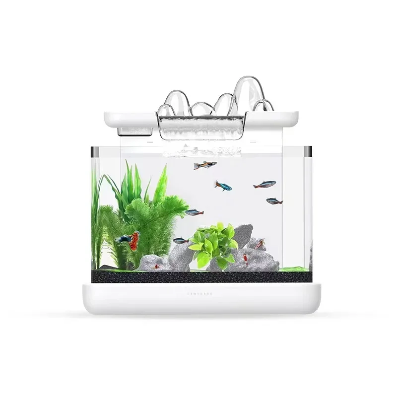 Xiaoshan fish tank living room intelligent ecological tank, back side filter ultra-white glass goldfish tank