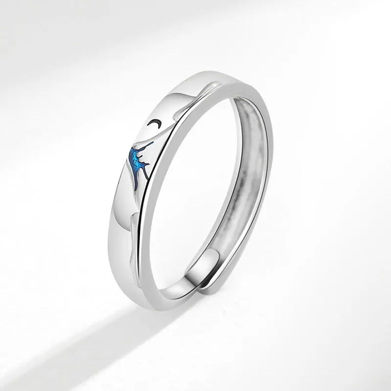 KOFSAC mountain sun moon rings per donna uomo personalità 925 gioielli in argento sterling coppia creativa anello regalo chic