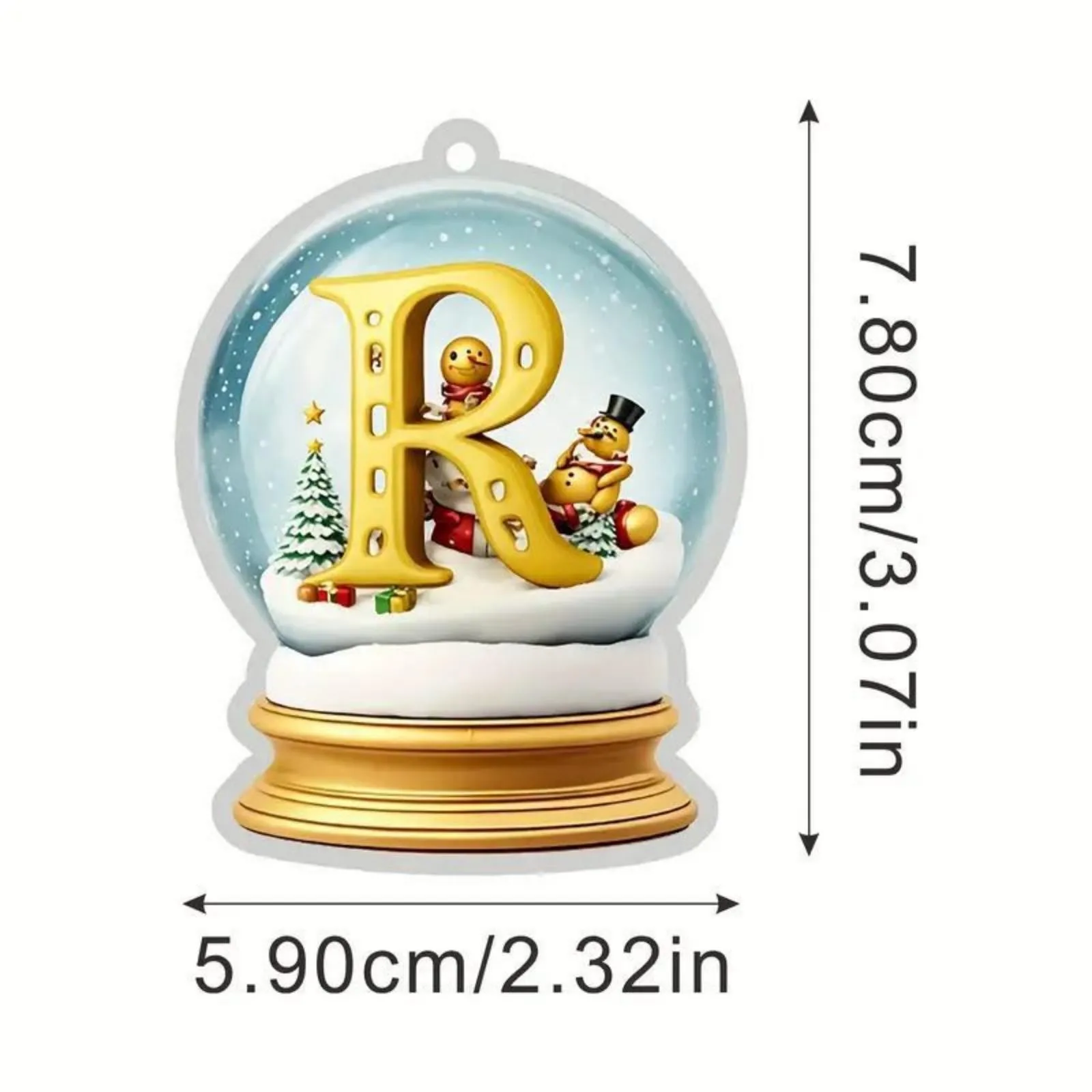 2d Christmas Tree Decoration 26 Letters Yellow Crystal Ball Acrylic Car Ornaments Christmas Tree Ornaments Home Decorations