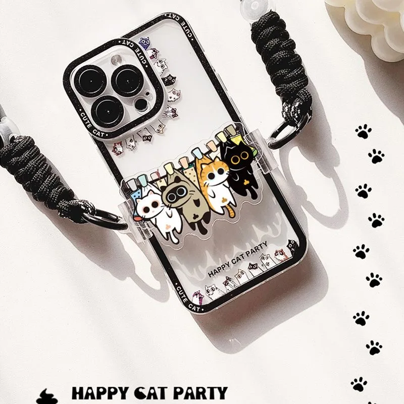 

Симпатичная сушка солнца, цепочка для телефона с изображением кошки, задний зажим, портативная подвесная веревка, которую можно перевять по диагонали, универсальный задний зажим Apple Android Hangi