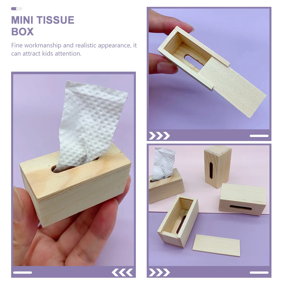 Scatola per fazzoletti in miniatura Mini ornamento decorativo realistico per kit di piccole case Coordinazione occhio-mano per bambini creativi