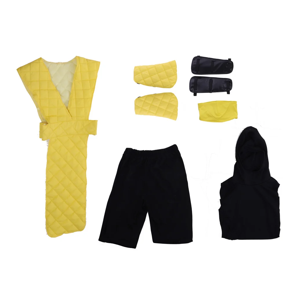 أزياء MK Sub-Zero الزواحف العقرب التأثيرية للرجال بدلة معركة مع غطاء الوجه بدلة مقاتلة Shotokan Ninja زي الهالوين