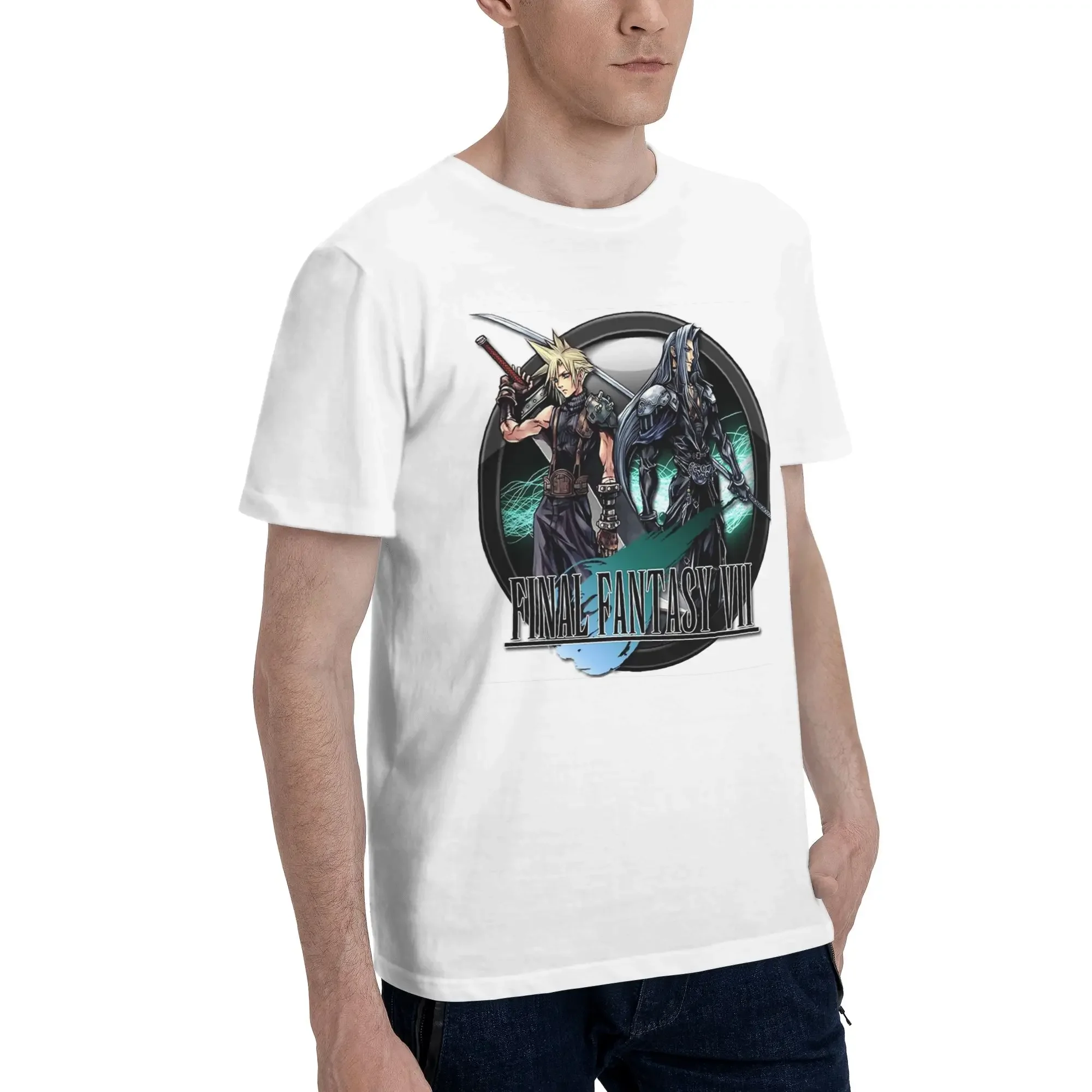 Cloud Sephiroth Final Fantasy VII Men T-Shirt Oversized T Shirts Men's Round Neck Cotton Tees Short Summer Male